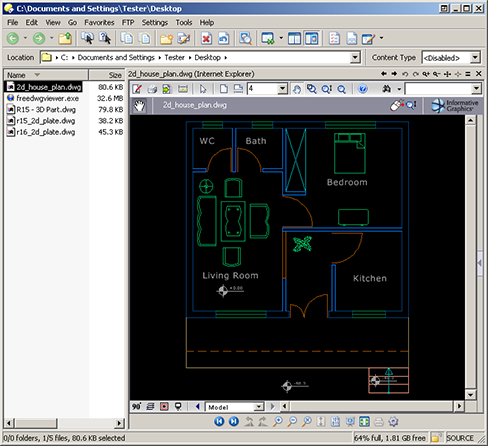 AutoCAD .DWG file displayed within Directory Opus